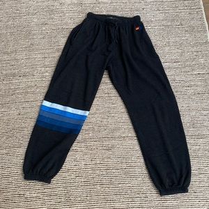 Rare Single Leg 5 Stripe Aviator Nation Charcoal Sweatpants